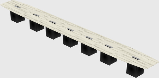 Boat-shaped meeting table
