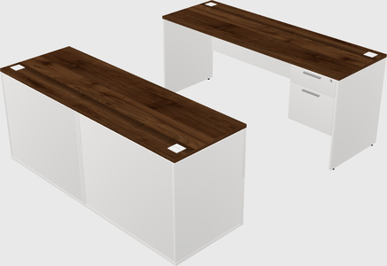 Parallel desk with credenza