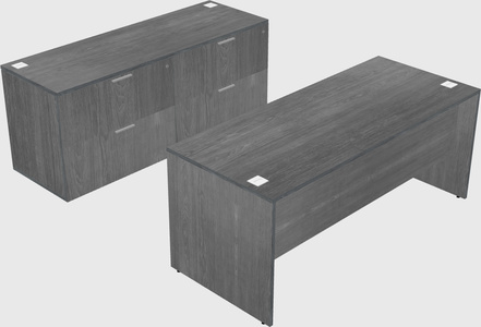 Parallel desk with credenza