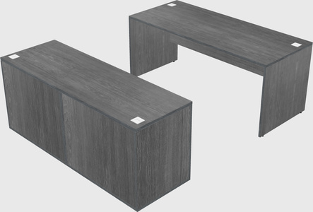Parallel desk with credenza
