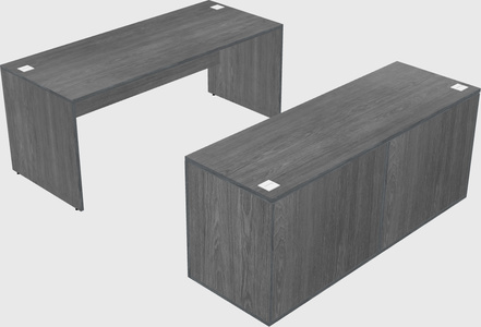 Parallel desk with credenza