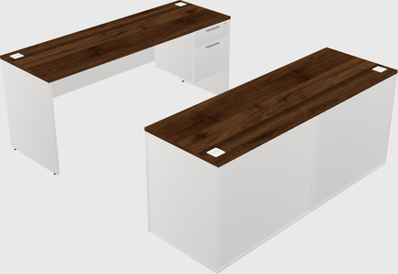 Parallel desk with credenza