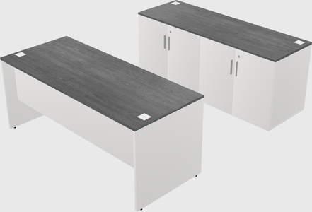 Parallel desk with credenza