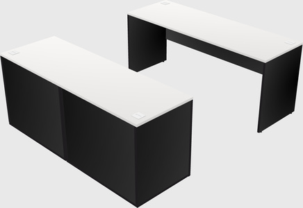 Parallel desk with credenza