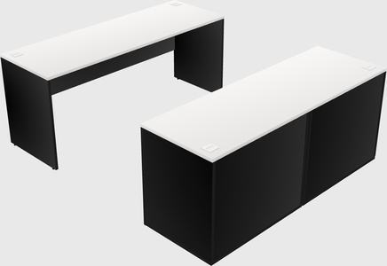 Parallel desk with credenza