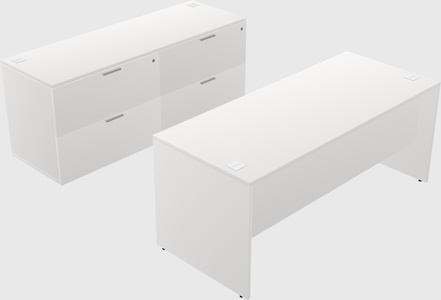 Parallel desk with credenza