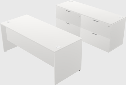 Parallel desk with credenza