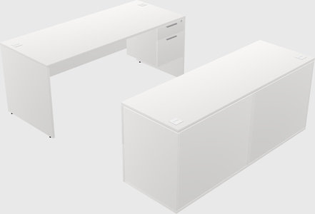 Parallel desk with credenza
