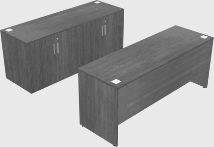 Parallel desk with credenza