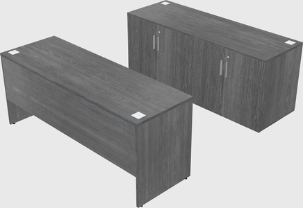 Parallel desk with credenza