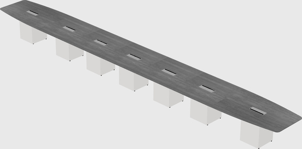 Boat-shaped meeting table