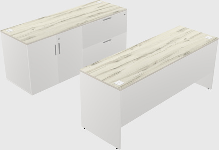 Parallel desk with credenza