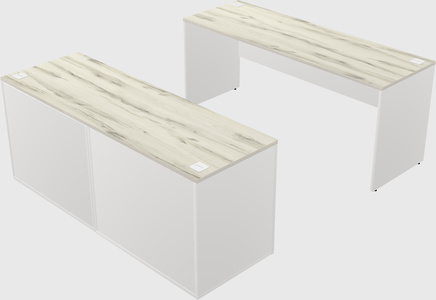 Parallel desk with credenza