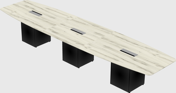 Boat-shaped meeting table