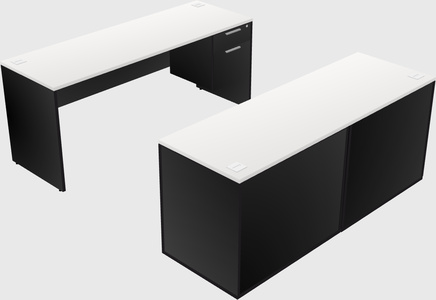 Parallel desk with credenza