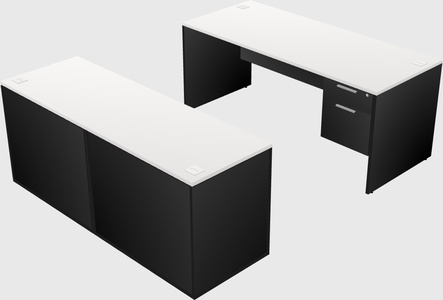 Parallel desk with credenza