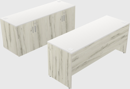 Parallel desk with credenza