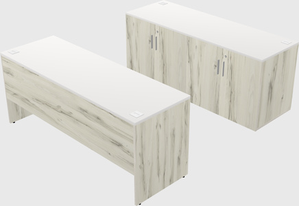 Parallel desk with credenza