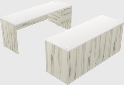 Parallel desk with credenza