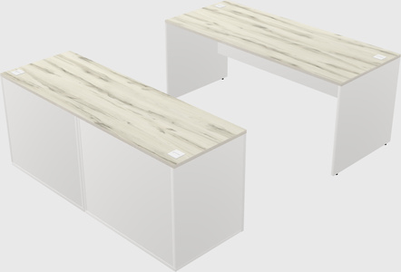 Parallel desk with credenza