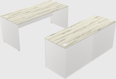 Parallel desk with credenza