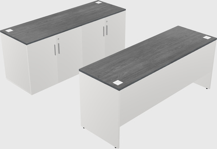 Parallel desk with credenza