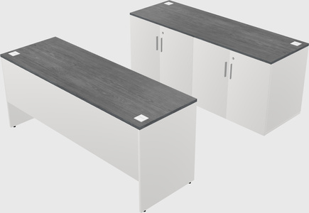 Parallel desk with credenza