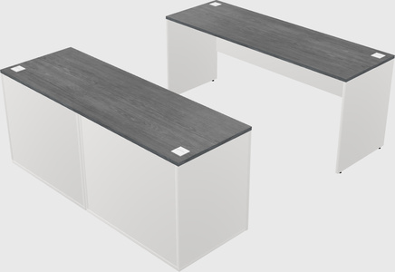 Parallel desk with credenza