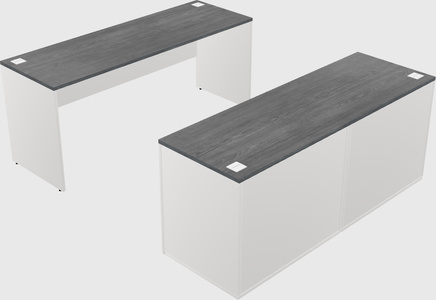 Parallel desk with credenza