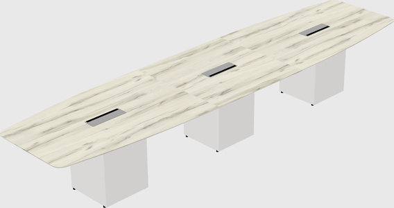 Boat-shaped meeting table