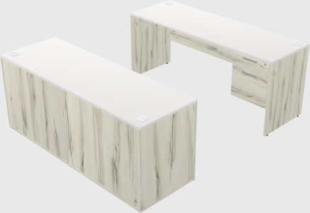 Parallel desk with credenza
