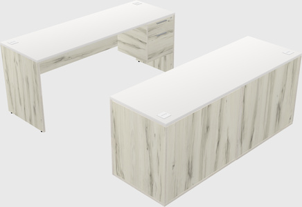 Parallel desk with credenza