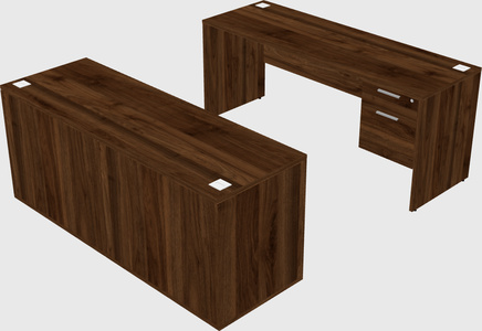 Parallel desk with credenza