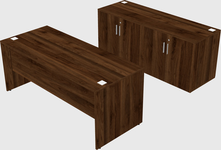 Parallel desk with credenza