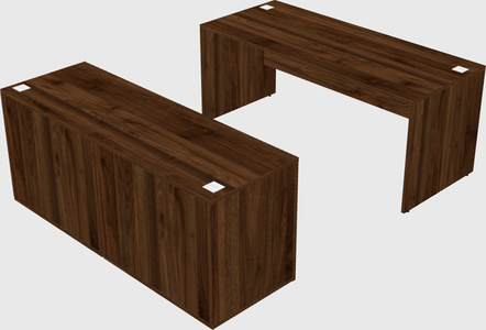 Parallel desk with credenza