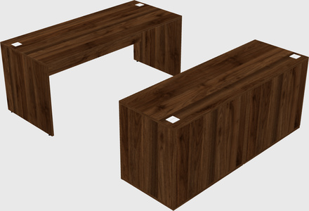 Parallel desk with credenza