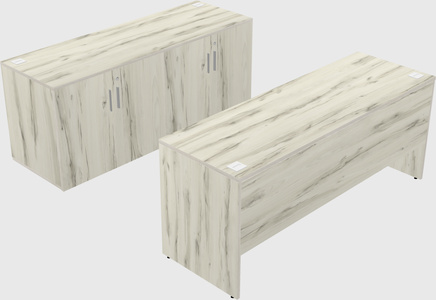 Parallel desk with credenza