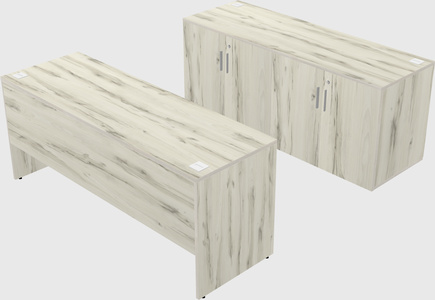 Parallel desk with credenza