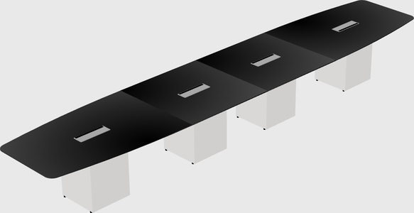 Boat-shaped meeting table