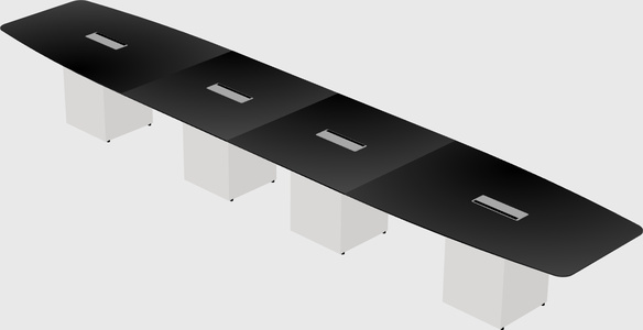 Boat-shaped meeting table