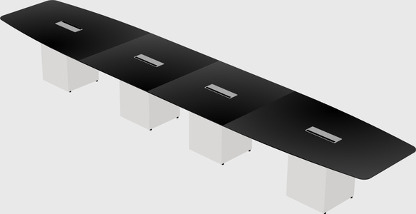 Boat-shaped meeting table
