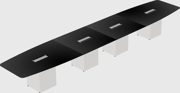 Boat-shaped meeting table