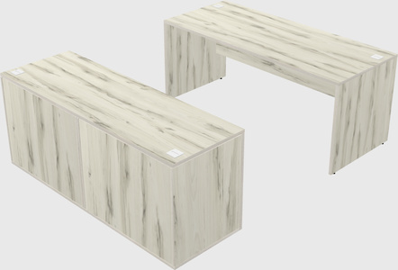 Parallel desk with credenza