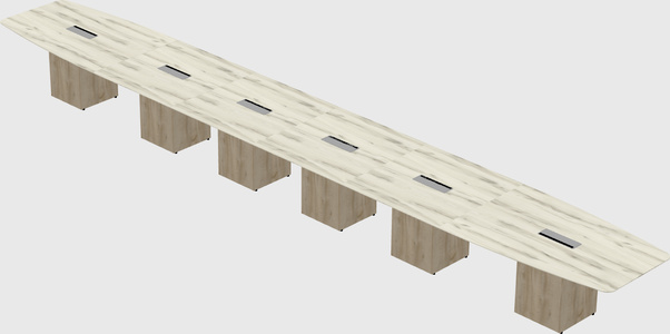Boat-shaped meeting table