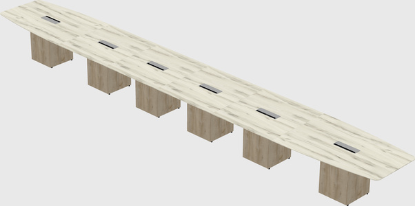 Boat-shaped meeting table