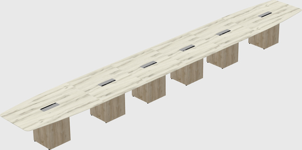 Boat-shaped meeting table