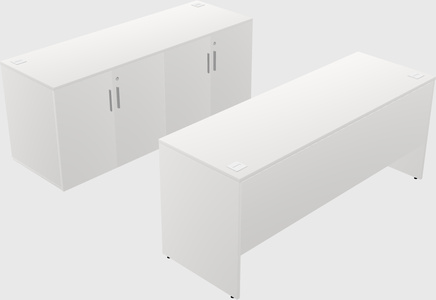 Parallel desk with credenza