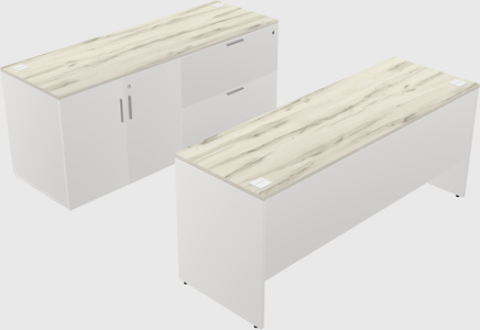 Parallel desk with credenza