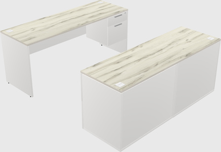 Parallel desk with credenza