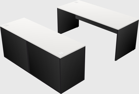 Parallel desk with credenza